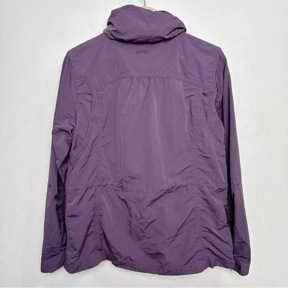 Eddie Bauer Womens Medium Hidden  Hood Travex Windbreaker Purple Jacket - Picture 16 of 16